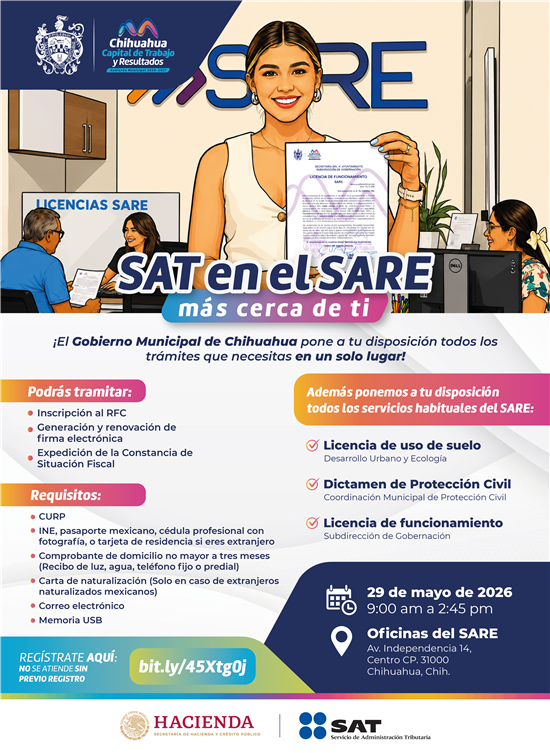MUNICIPIO INVITA A JORNADA SAT EN EL SARE; TODOS LOS PERMISOS PARA TU NEGOCIO EN UN SOLO LUGAR