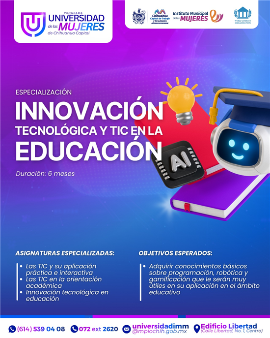 INSCRÍBETE A LA ESPECIALIZACIÓN EN INNOVACIÓN TECNOLÓGICA EN LA UNIVERSIDAD DE LAS MUJERES