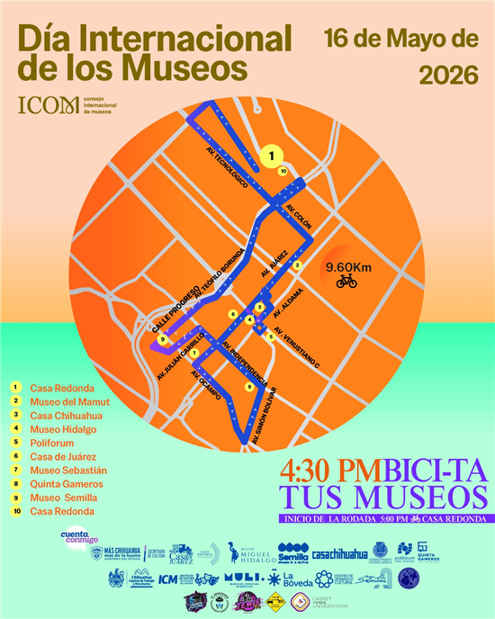 INVITA MUNICIPIO A PARTICIPAR EN LA “BICI-TA TUS MUSEOS” PARA CELEBRAR EL DÍA INTERNACIONAL DE LOS MUSEOS