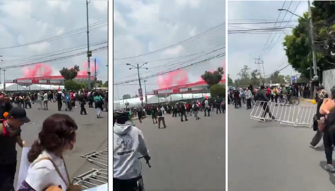 BLOQUE NEGRO INTENTA IRRUMPIR EN EL ESTADIO CDMX; SE ENFRENTA CON POLICÍAS
