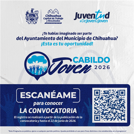 FORMA PARTE DEL CABILDO JOVEN Y CONOCE EL TRABAJO DEL GOBIERNO MUNICIPAL, ÚLTIMOS DÍAS PARA REGISTRARTE
