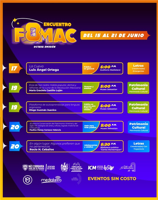INVITA GOBIERNO MUNICIPAL A NO PERDERTE DE LA PRIMERA SEMANA DE PRESENTACIONES DEL ENCUENTRO FOMAC 8