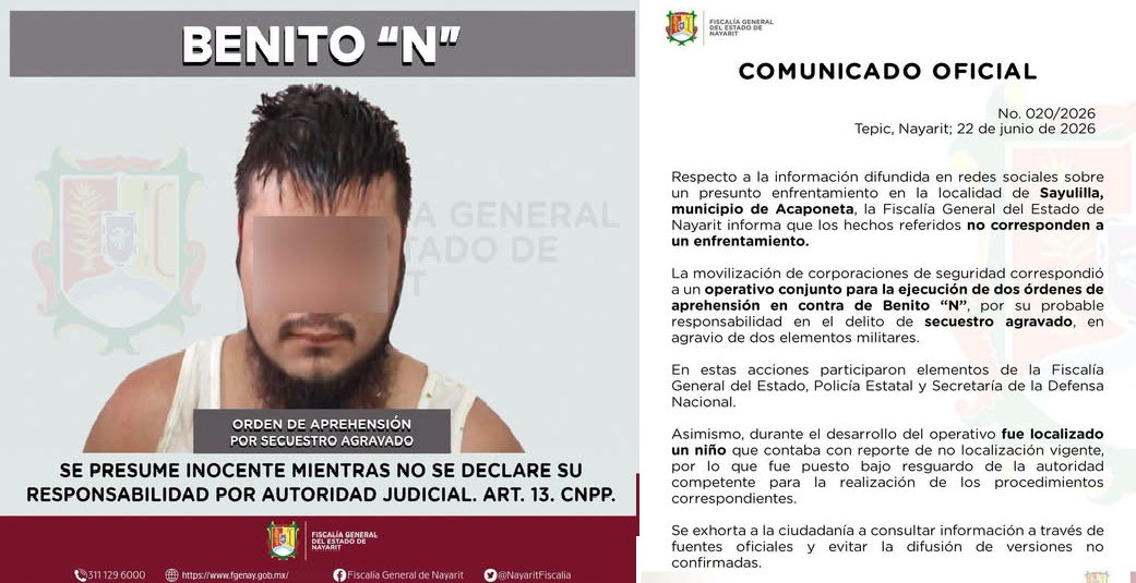EMPRENDEN OPERATIVO EN NAYARIT POR SECUESTRO DE DOS MILITARES; HALLAN A NIÑO REPORTADO COMO DESAPARECIDO