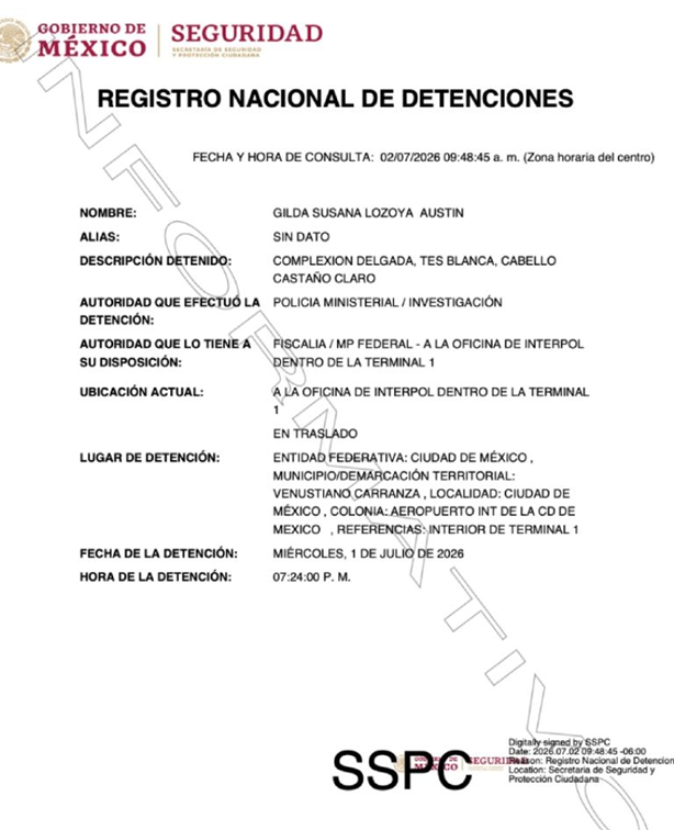 DETIENEN A GILDA 