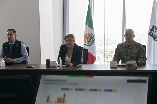 MARU CAMPOS ENCABEZA PRIMERA MESA DE SEGURIDAD EN LA TORRE CENTINELA