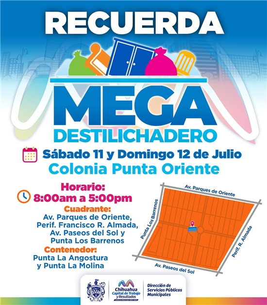 ¡RECUERDA! LLEGARÁ MEGA DESTILICHADERO A PUNTA ORIENTE EL SÁBADO 11 Y DOMINGO 12 DE JULIO