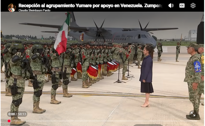 SHEINBAUM RECIBE Y RECONOCE AL AGRUPAMIENTO YUMARE TRAS MISIÓN HUMANITARIA EN VENEZUELA