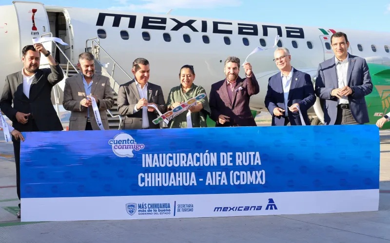 INAUGURA ESTADO NUEVA RUTA AÉREA CHIHUAHUA – AIFA A TRAVÉS DE MEXICANA