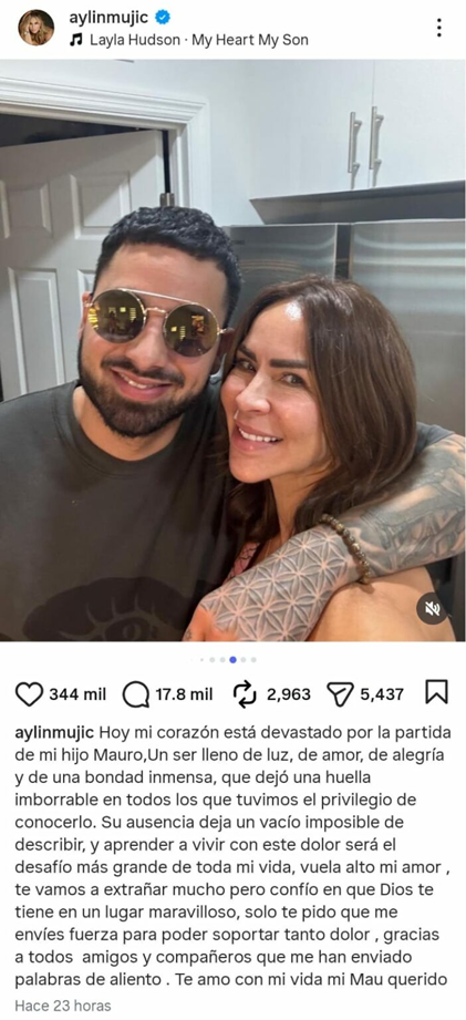 “MI CORAZÓN ESTÁ DEVASTADO”: AYLIN MUJICA COMPARTE ÚLTIMOS MOMENTOS CON VIDA DE SU HIJO MAURO