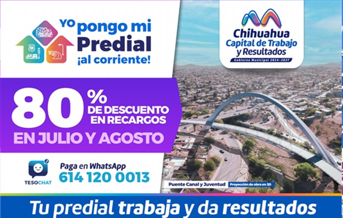 PAGA TU PREDIAL CON EL 80 POR CIENTO DE DESCUENTO EN LOS RECARGOS Y PONTE AL CORRIENTE
