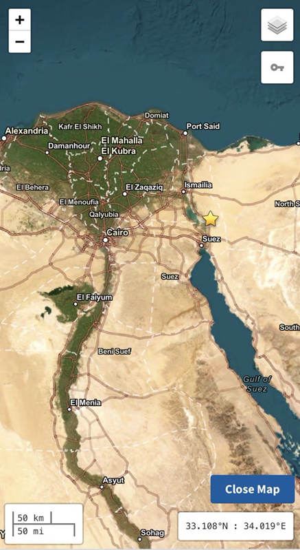 SISMO SACUDE A EGIPTO, EPICENTRO FUE EN SUEZ