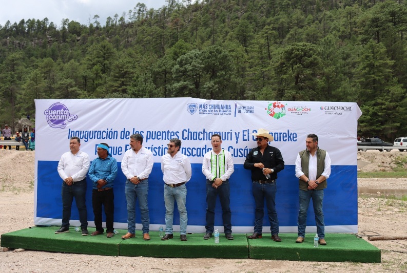 INAUGURAN PUENTES VEHICULARES PARA INGRESO A LA CASCADA DE CUSÁRARE