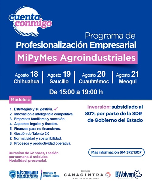 FORTALECE TU NEGÓCIO CON EL PROGRAMA DE PROFESIONALIZACIÓN PARA MIPYMES AGROINDUSTRIALES
