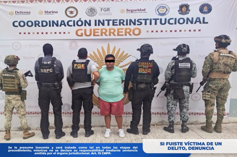 DETIENEN EN ACAPULCO A JORGE LUIS ‘N’, ALIAS ‘EL CHOCO’, PRESUNTO JEFE DE PLAZA DE LOS RUSOS,