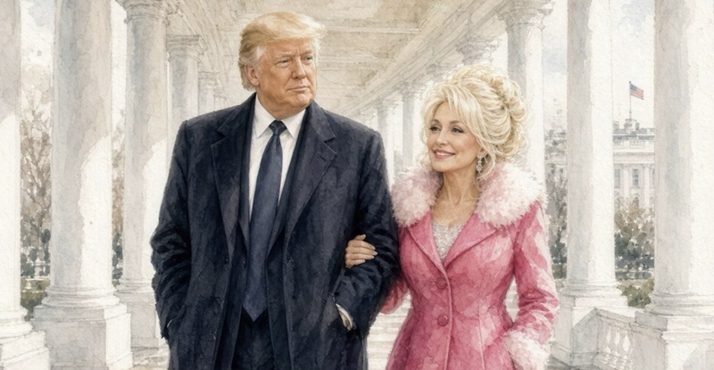 DONALD TRUMP PUBLICÓ UN DIBUJO REALISTA CON DOLLY PARTON