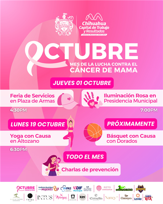 ANUNCIA GOBIERNO MUNICIPAL ACTIVIDADES EN OCTUBRE POR LA LUCHA CONTRA EL CÁNCER DE MAMA