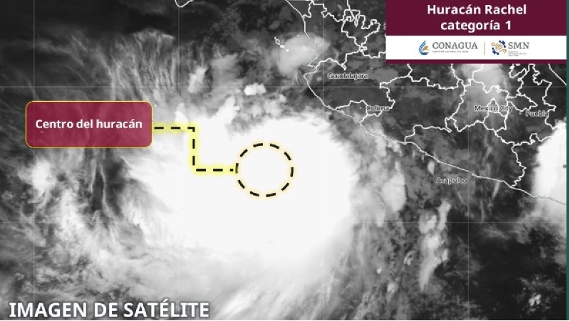 SEGÚN EL PRONÓSTICO, EL CICLÓN RACHEL LLEGARÁ HASTA CATEGORÍA E ENTRE NAYARIT Y BAJA CALIFORNIA SUR, ALEJADO DEL TERRITORIO NACIONAL