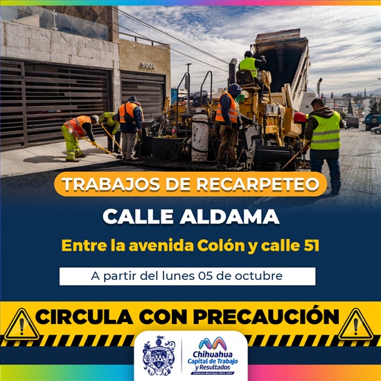¡ALERTA VIAL! REALIZARÁ MUNICIPIO RE3CARPETEO EN TRAMO DE LA CALLE ALDAMA