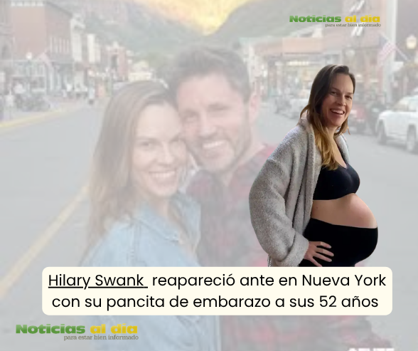 HILARY SWANK  REAPARECIÓ ANTE EN NUEVA YORK CON SU PANCITA DE EMBARAZO A SUS 52 AÑOS 