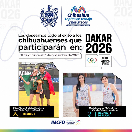 CUATRO ATLETAS CHIHUAHUENSES REPRESENTARÁN A MÉXICO EN JUEGOS OLÍMPICOS DE LA JUVENTUD