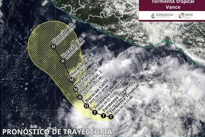 ‘VANCE’ SE INTENSIFICÓ NUEVAMENTE A TORMENTA TROPICAL ESTE JUEVES 29 DE OCTUBRE, INFORMÓ EL SERVICIO METEOROLÓGICO NACIONAL (SMN).